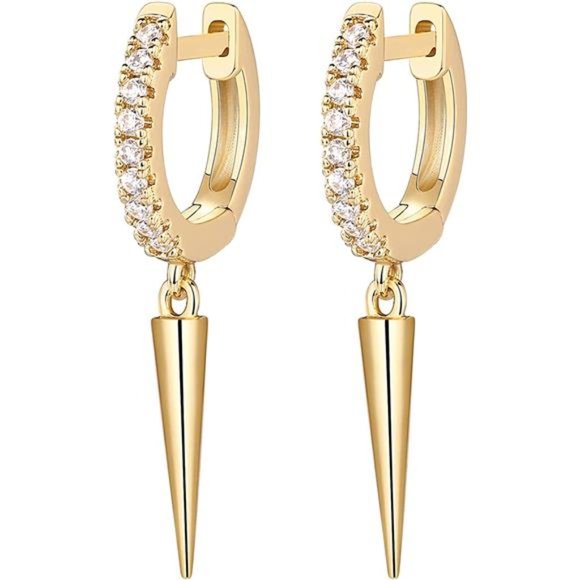 Boho Gold Plated Sterling Silver Drop Earrings for Women - Picture 3 of 4